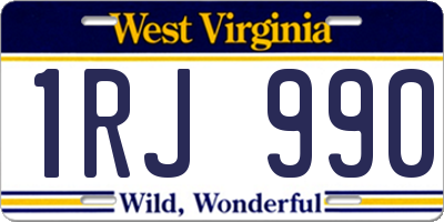 WV license plate 1RJ990