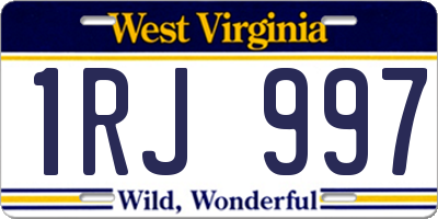 WV license plate 1RJ997