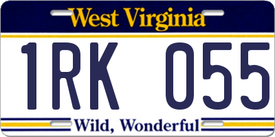 WV license plate 1RK055
