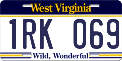 WV license plate 1RK069