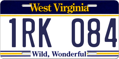 WV license plate 1RK084