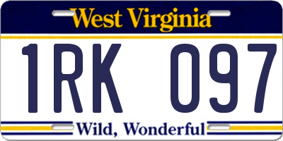 WV license plate 1RK097
