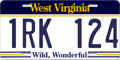 WV license plate 1RK124
