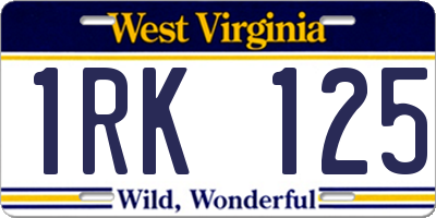 WV license plate 1RK125