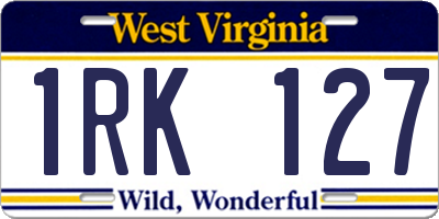 WV license plate 1RK127