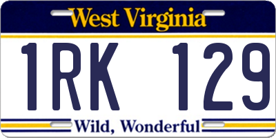 WV license plate 1RK129