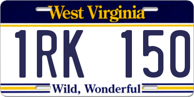 WV license plate 1RK150