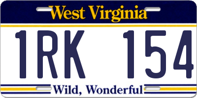 WV license plate 1RK154