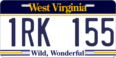 WV license plate 1RK155