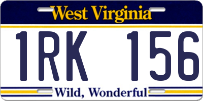WV license plate 1RK156