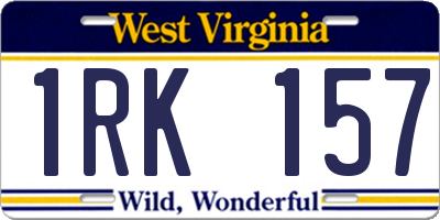 WV license plate 1RK157