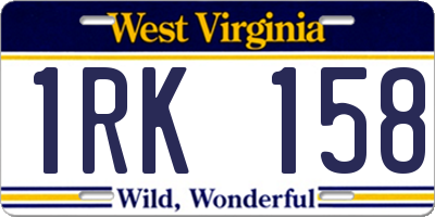 WV license plate 1RK158