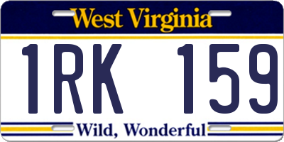 WV license plate 1RK159