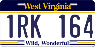 WV license plate 1RK164