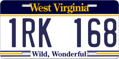 WV license plate 1RK168