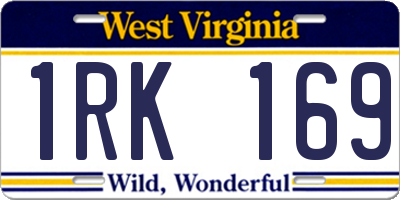 WV license plate 1RK169