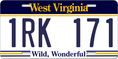 WV license plate 1RK171