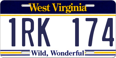 WV license plate 1RK174