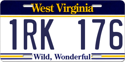 WV license plate 1RK176
