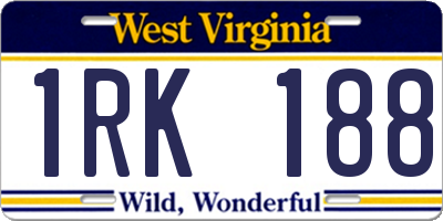 WV license plate 1RK188