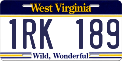 WV license plate 1RK189