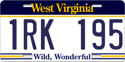 WV license plate 1RK195
