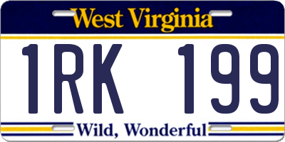 WV license plate 1RK199