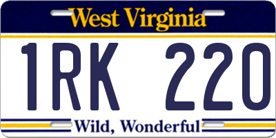 WV license plate 1RK220