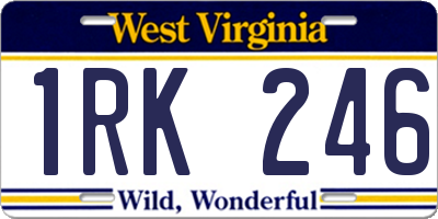 WV license plate 1RK246