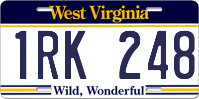 WV license plate 1RK248