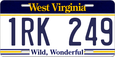 WV license plate 1RK249