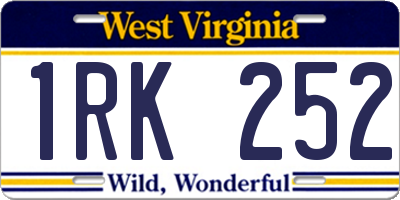 WV license plate 1RK252