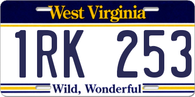 WV license plate 1RK253