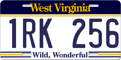 WV license plate 1RK256
