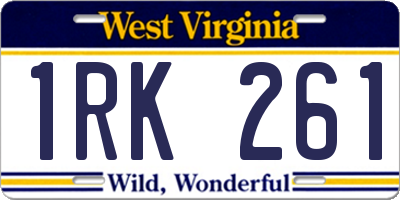 WV license plate 1RK261