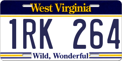 WV license plate 1RK264
