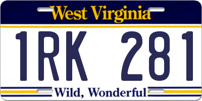 WV license plate 1RK281