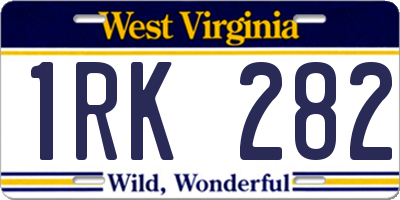 WV license plate 1RK282