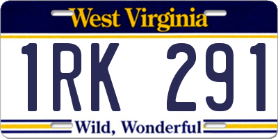 WV license plate 1RK291