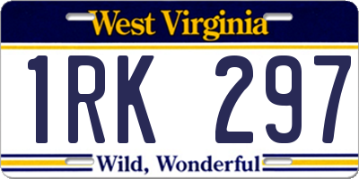 WV license plate 1RK297