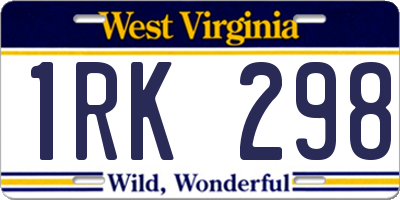 WV license plate 1RK298