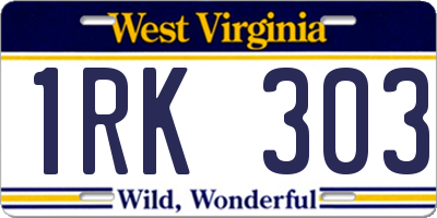 WV license plate 1RK303