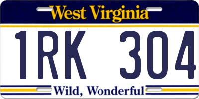 WV license plate 1RK304