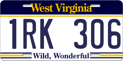 WV license plate 1RK306
