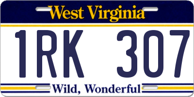 WV license plate 1RK307