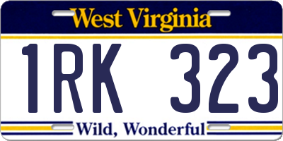 WV license plate 1RK323