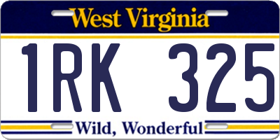 WV license plate 1RK325