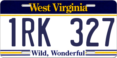 WV license plate 1RK327
