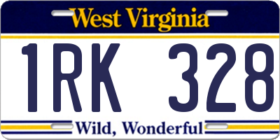 WV license plate 1RK328