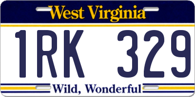WV license plate 1RK329